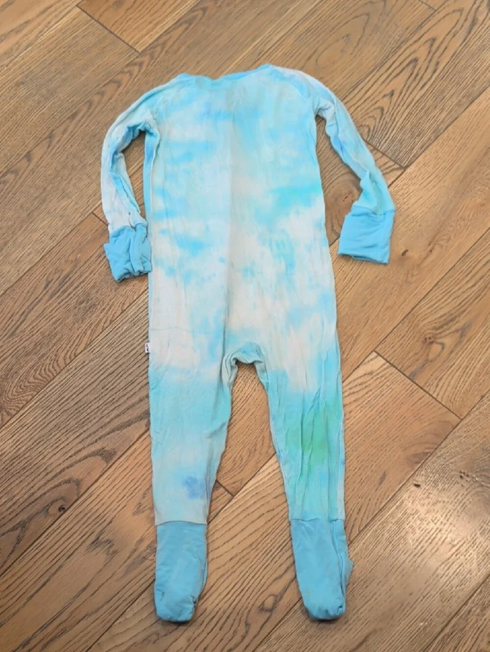 Little Sleepies Light Blue Tie-Dye Footed One-Piece
